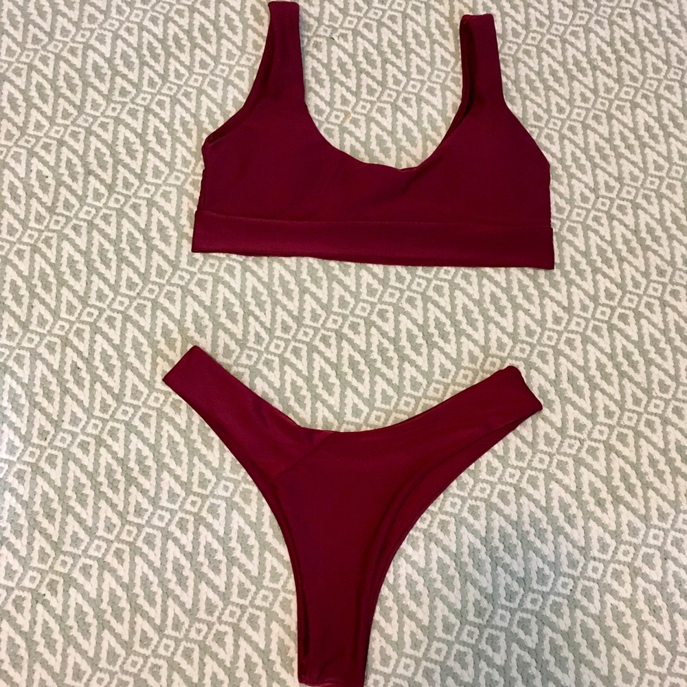 Brazilian Cut Bikini • Burgundy • Size Medium